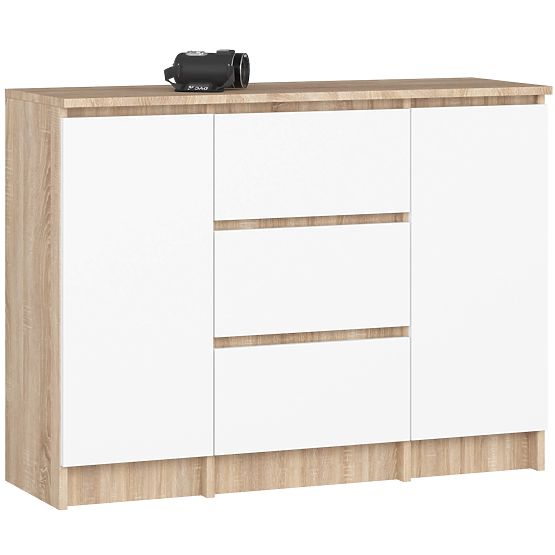 KOMODA K100 2D 3SZ PK HRAST SONOMA / BIJELA