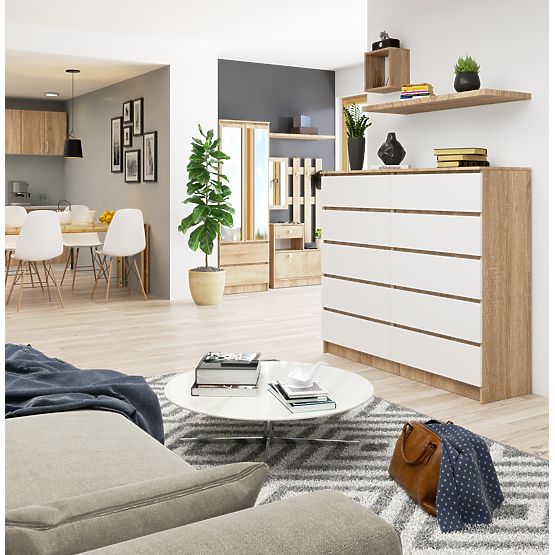 KOMODA K140 10SZ CLP PK HRAST SONOMA / BIJELA