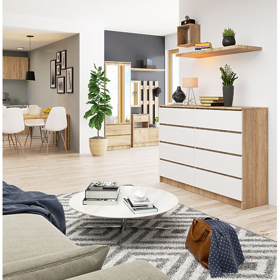 KOMODA K140 8SZ CLP PK SONOMA / BIJELA