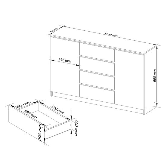 KOMODA K160 2D 4SZ CLP PK CRNI SJAJ