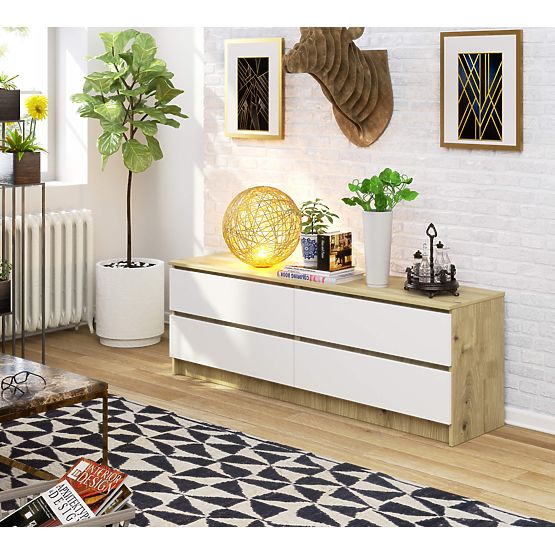 KOMODA K160 4SZ CLP PK HRAST ARTISAN / BIJELA