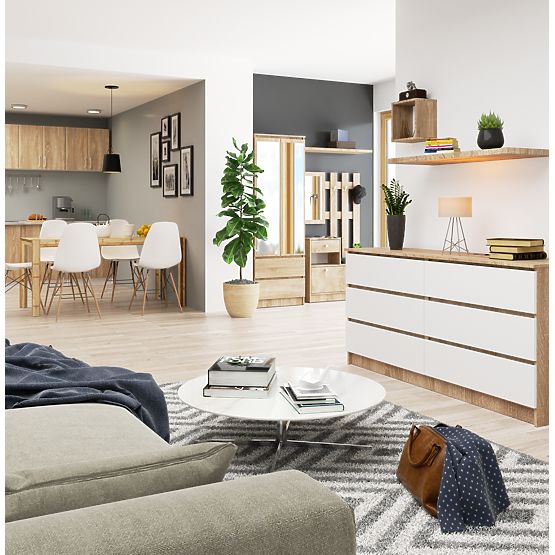 KOMODA K160 6SZ CLP PK HRAST SONOMA / BIJELA