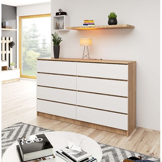 KOMODA K160 8SZ CLP PK HRAST SONOMA / BIJELA