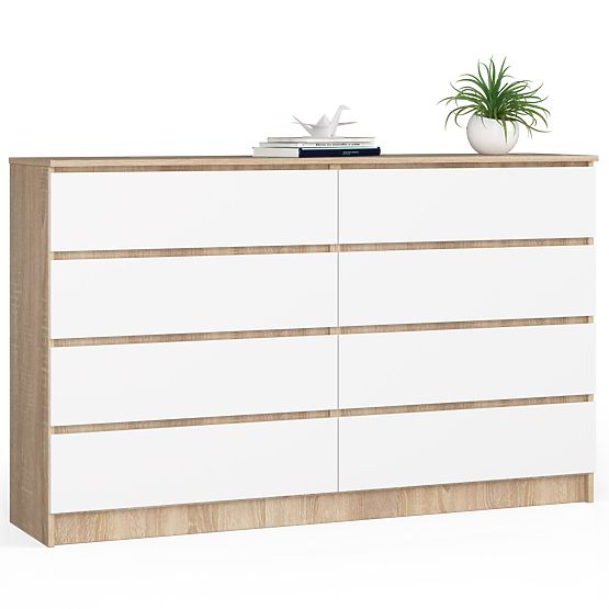 KOMODA K160 8SZ CLP PK HRAST SONOMA / BIJELA