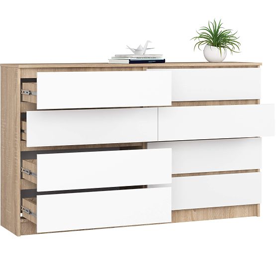 KOMODA K160 8SZ CLP PK HRAST SONOMA / BIJELA
