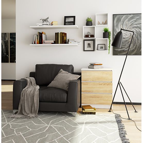 KOMODA K60 3 LADICE CLP BIJELA / SONOMA