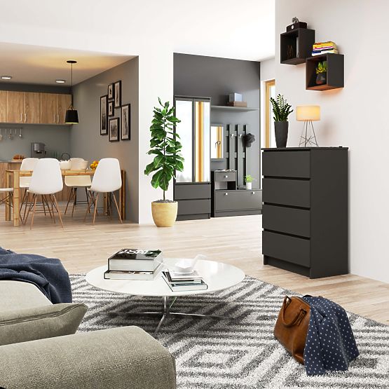 KOMODA K60 4 LADICE CLP PK GRAFIT SIVA