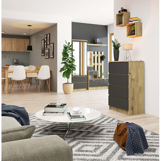 KOMODA K60 4SZ PK HRAST ARTISAN / SIVA