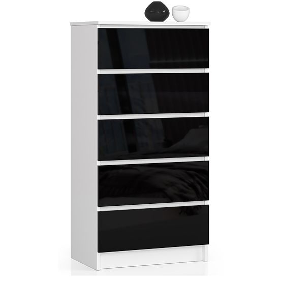 KOMODA K60 5 LADICA CLP PK CRNI SJAJ