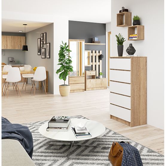 KOMODA K60 5 LADICA CLP PK HRAST SONOMA / BIJELA