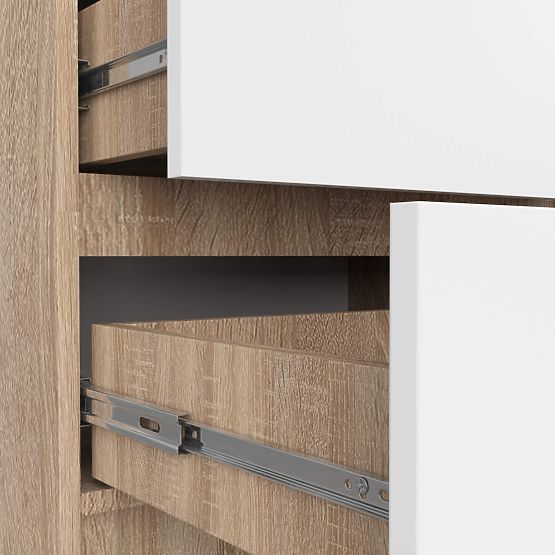 KOMODA K60 5 LADICA CLP PK HRAST SONOMA / BIJELA