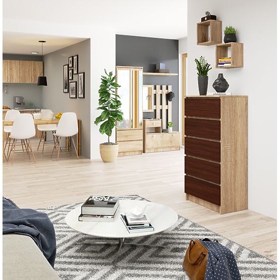 KOMODA K60 5 LADICA CLP PK HRAST SONOMA / WENGE