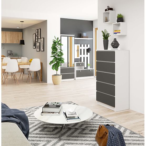 KOMODA K60 5SZ CLP PK BIJELA / SIVA