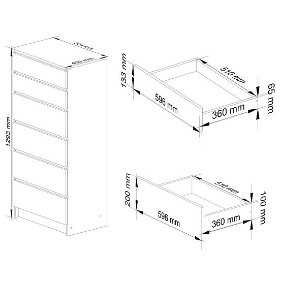 KOMODA K60 6SZ CLP PK HRAST ARTISAN