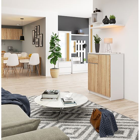 KOMODA K80 2D 1SZ CLP PK BIJELA / HRAST SONOMA