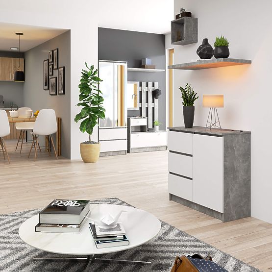 KOMODA K80 JERRY 1D 3SZ PK BETON / BIJELA