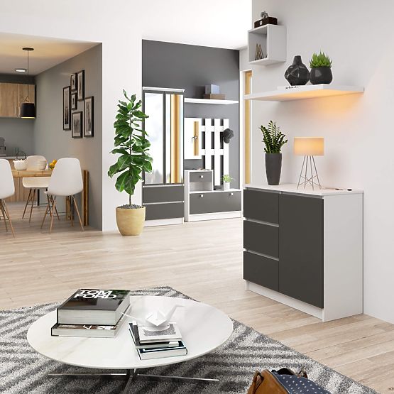 KOMODA K80 JERRY 1D 3SZ PK BIJELA / GRAFITNO SIVA