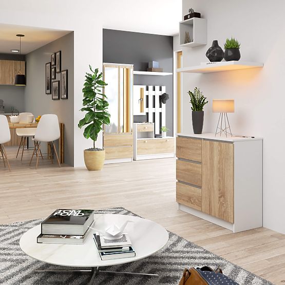 KOMODA K80 JERRY 1D 3SZ PK BIJELA / HRAST SONOMA