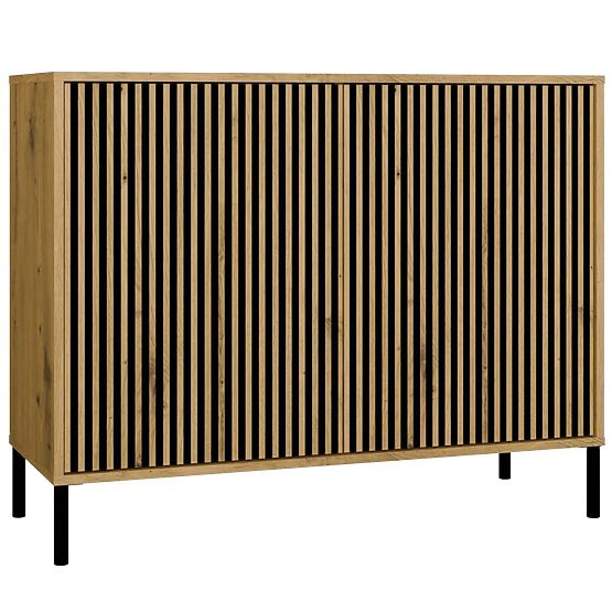 Komoda KAMARO 2D SLIM DUB ARTISAN S Rebrastom Prednjom Pločom