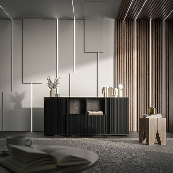 Komoda MICHELLE crna/hrast viking