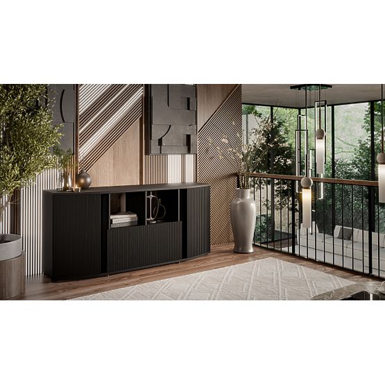 Komoda MICHELLE crna/hrast viking