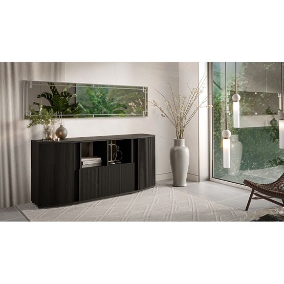 Komoda MICHELLE crna/hrast viking