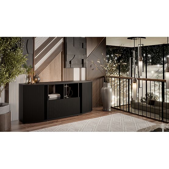 Komoda MICHELLE crna/hrast viking