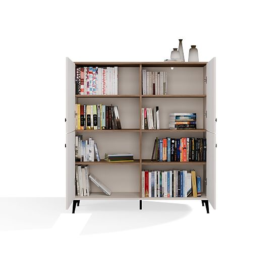 Komoda POINT 4D Kašmir Bež Hrast Castello Ormar 4 Vrata 8 Polica za Dnevni Boravak