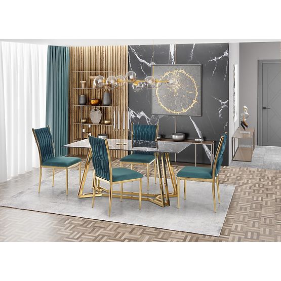 KONAMI stol, ploča - crni mramor, noge - zlatne (2p=1ks)