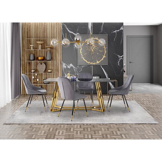 KONAMI stol, ploča - crni mramor, noge - zlatne (2p=1ks)