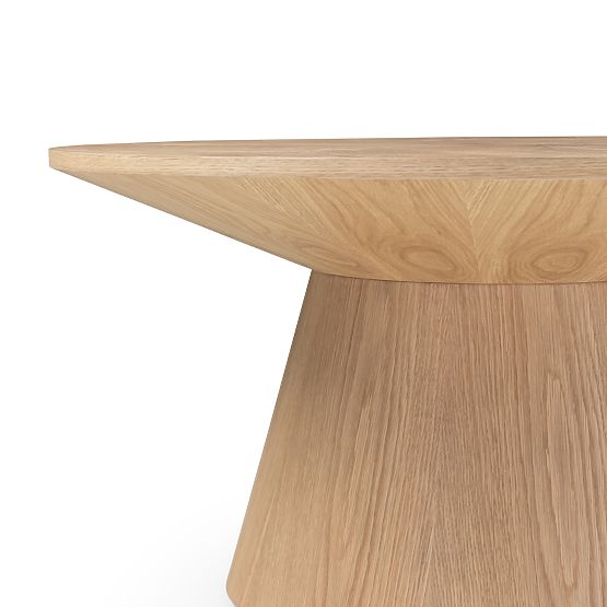 Konferencijski stol Dalarna, 90 cm, okrugli, prirodni hrastov furnir