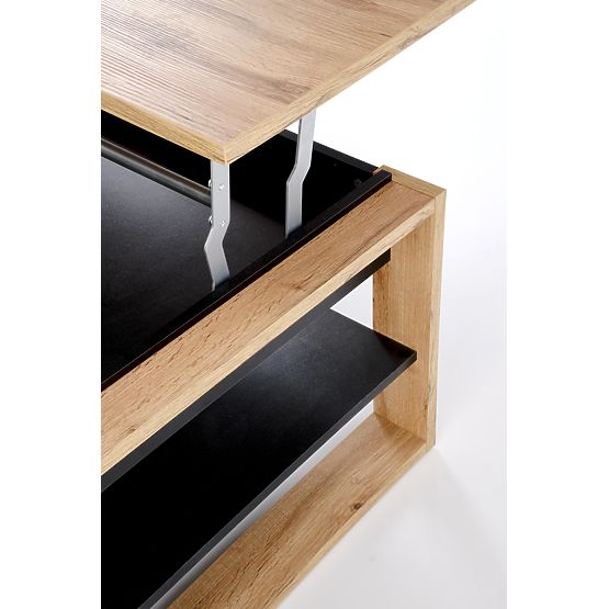 Konferencijski stolić BETTY s podiznom pločom hrast artisan / crna (2p=1ks)