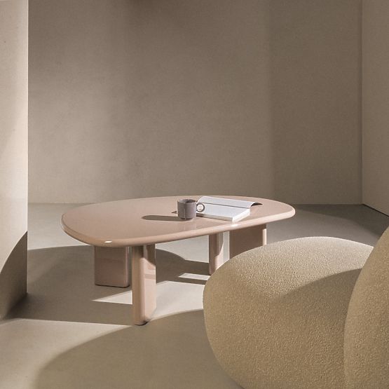 Konferencijski stolić Cameron 130 cm, nude, sjajni