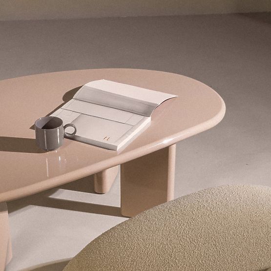 Konferencijski stolić Cameron 130 cm, nude, sjajni