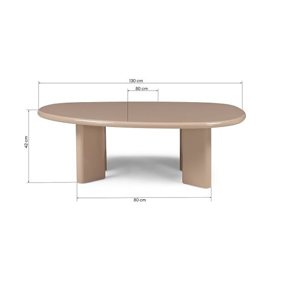 Konferencijski stolić Cameron 130 cm, nude, sjajni