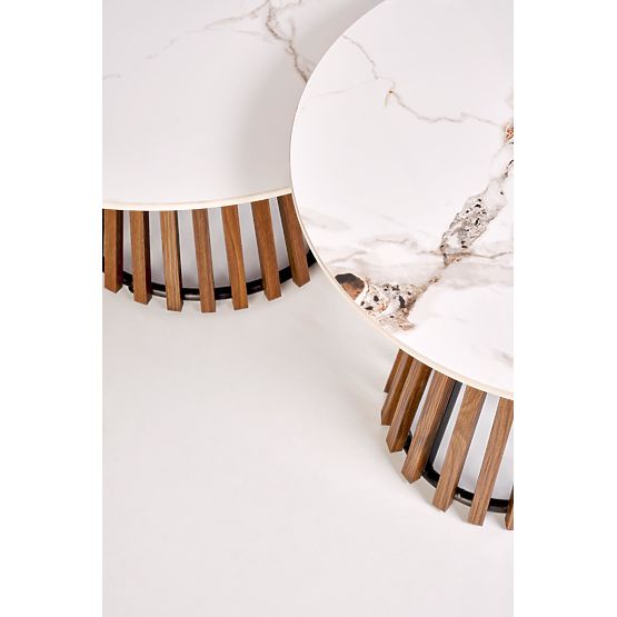 Konferencijski stolić CARINA bež mramor / orah (2p=1ks)