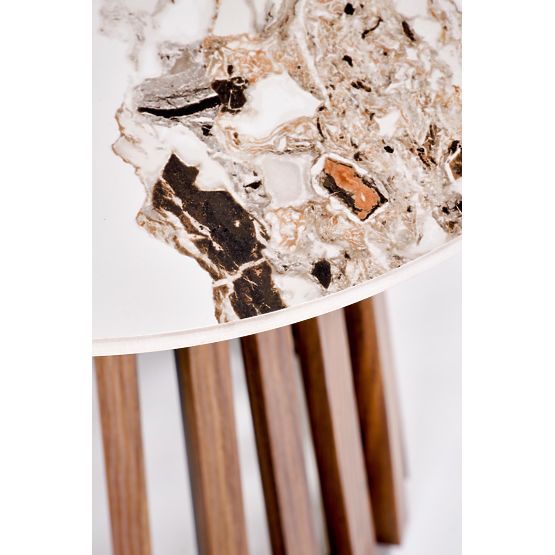 Konferencijski stolić CARINA_S bež mramor / orah (2p=1ks)