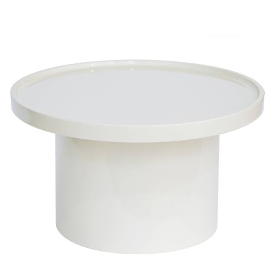 Konferencijski stolić Chia, 70 cm, bijeli, sjajni