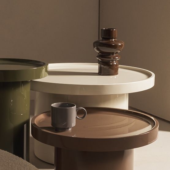 Konferencijski stolić Chia, 70 cm, bijeli, sjajni