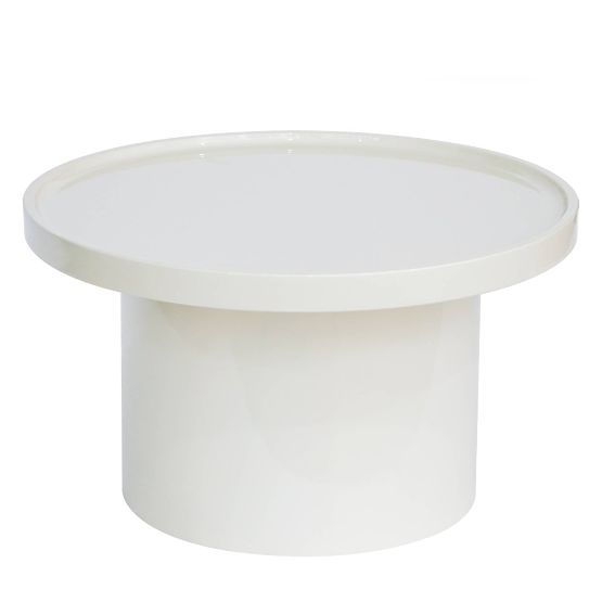 Konferencijski stolić Chia, 70 cm, bijeli, sjajni