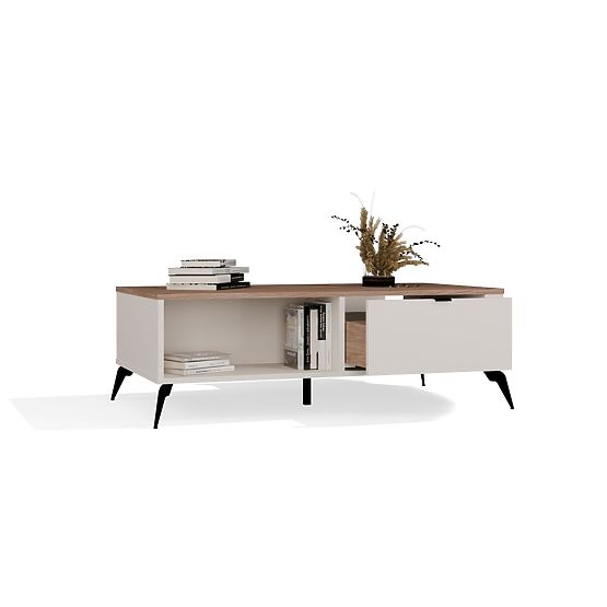 Konferencijski stolić CORDOBA Kašmir Bež Hrast Castello 2 Ladice za Dnevni Boravak