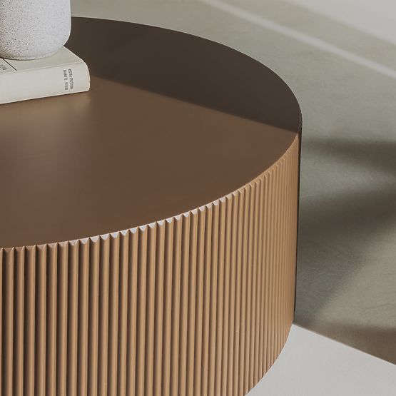 Konferencijski stolić Ermanno, 90 cm, mocha, rebrasti