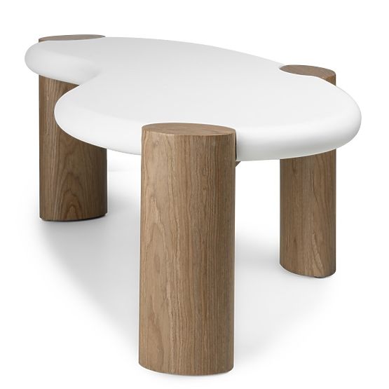 Konferencijski stolić Floe 125 cm, bijeli/orah