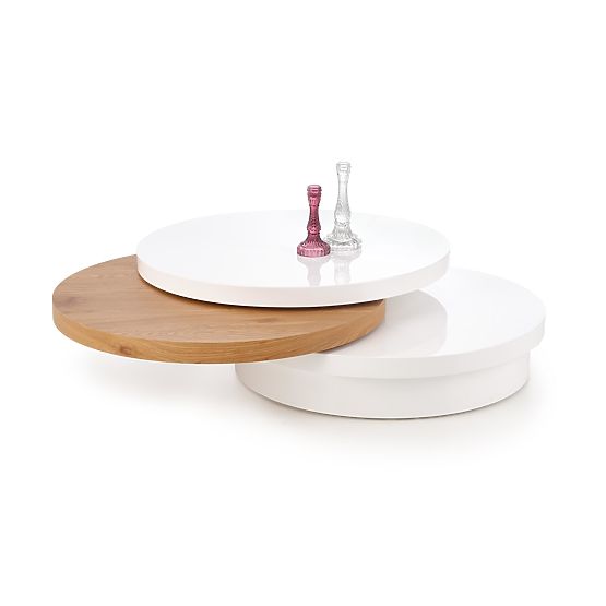 Konferencijski stolić MICHELLE bijeli / zlatni hrast (1p=1ks)