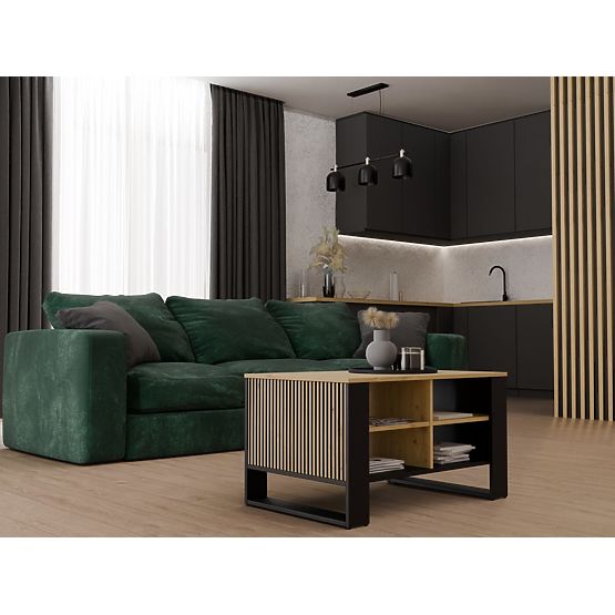 Konferencijski stolić Modern 4P SLIM HRAST ARTISAN CRNI