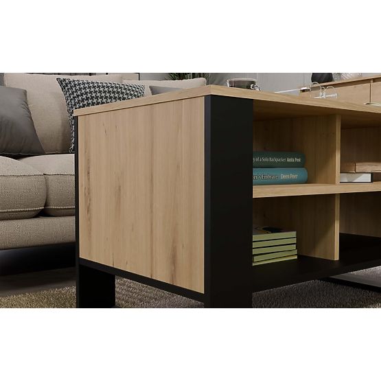 Konferencijski stolić Modern 4P SLIM HRAST ARTISAN CRNI