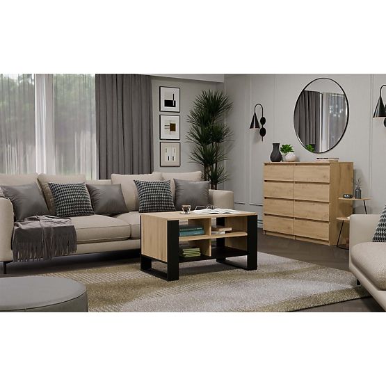 Konferencijski stolić Modern 4P SLIM HRAST ARTISAN CRNI