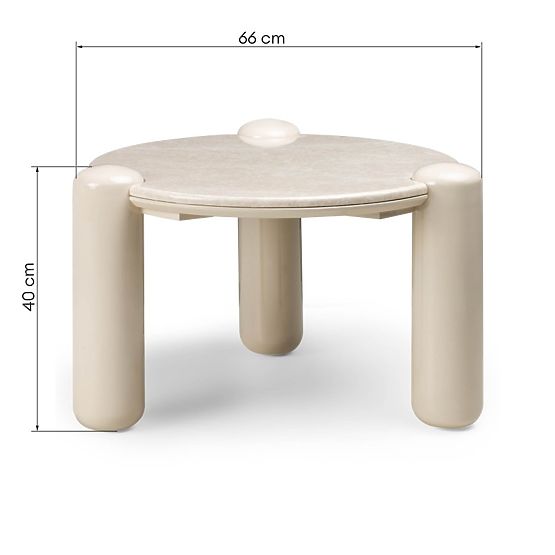 Konferencijski stolić Noemi 66 cm, svijetlo bež/mramor, sjajni