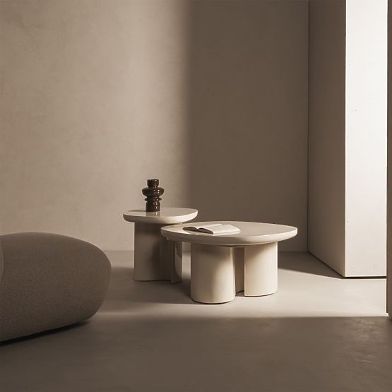 Konferencijski stolić Puro 80 cm, svijetlo bež, sjajni