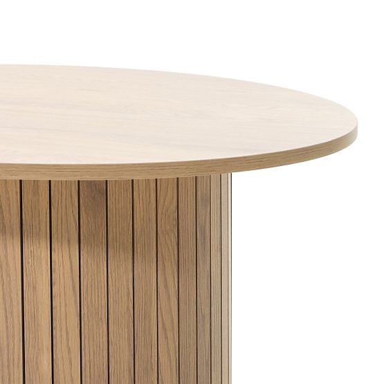 Konferencijski stolić Remigio 80 cm, okrugli s letvicama, hrast